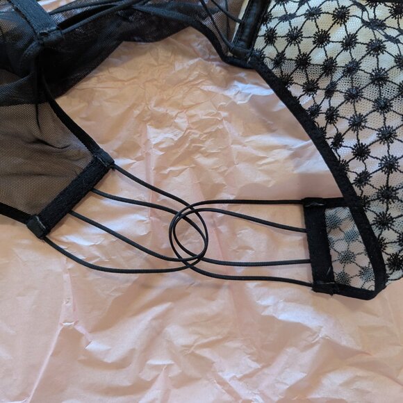 Victoria's Secret Black Lack Thongs Lot of 2 NWT - Picture 5 of 8